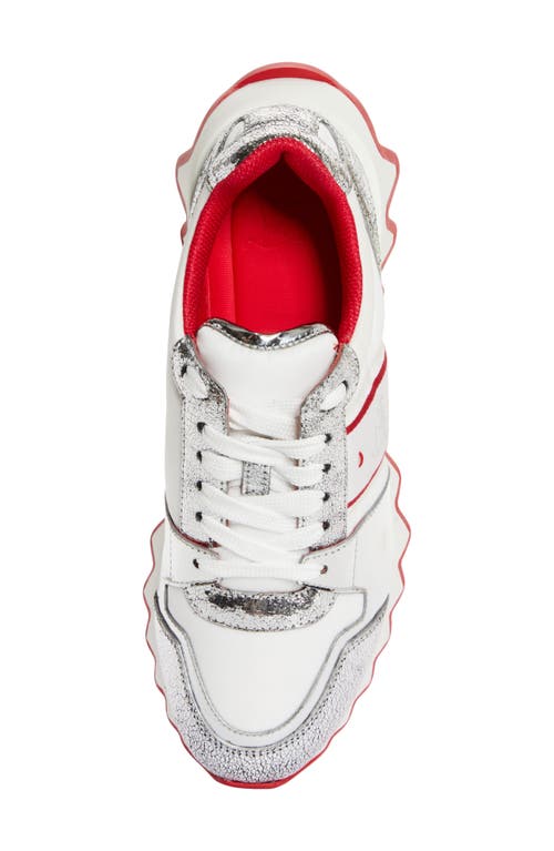 Shop Christian Louboutin Nastroshark Low Top Sneaker In Silver/white