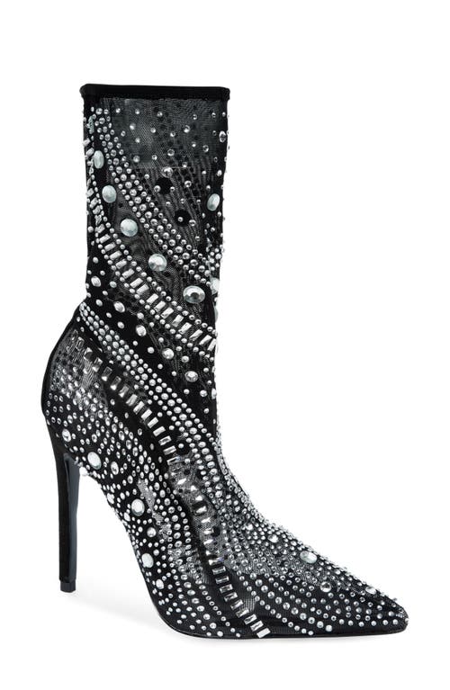 AZALEA WANG Opry Pointed Toe Embellished Bootie Black at Nordstrom,