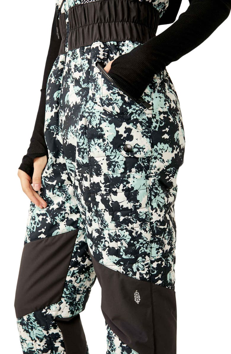 FREE PEOPLE MOVEMENT All Prepped Waterproof Snow Bib, Alternate, color, Wild Floral Combo