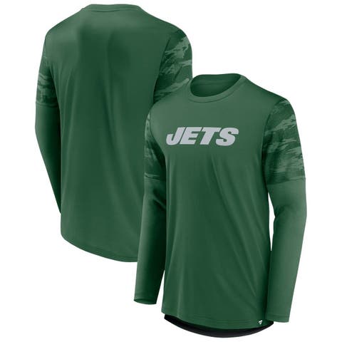 NEW YORK JETS HUDDLE UP LONG SLEEVE COLORBLOCK DETAIL FLEECE PULLOVER