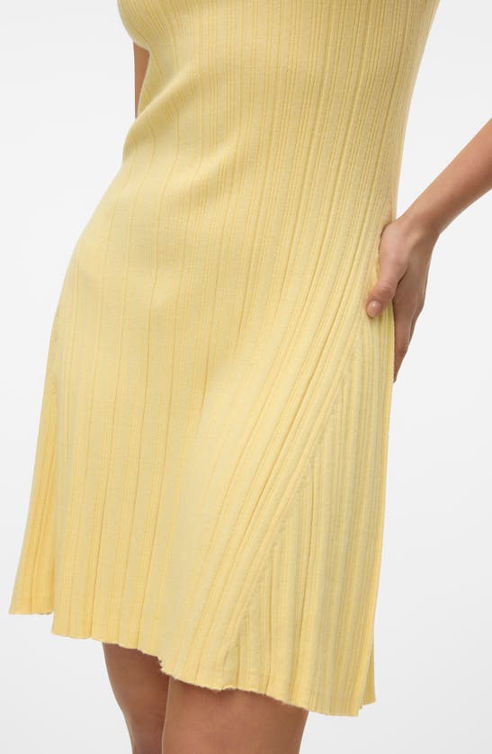 Shop Vero Moda Stephanie Rib Sleeveless Minidress In Mellow Yellow