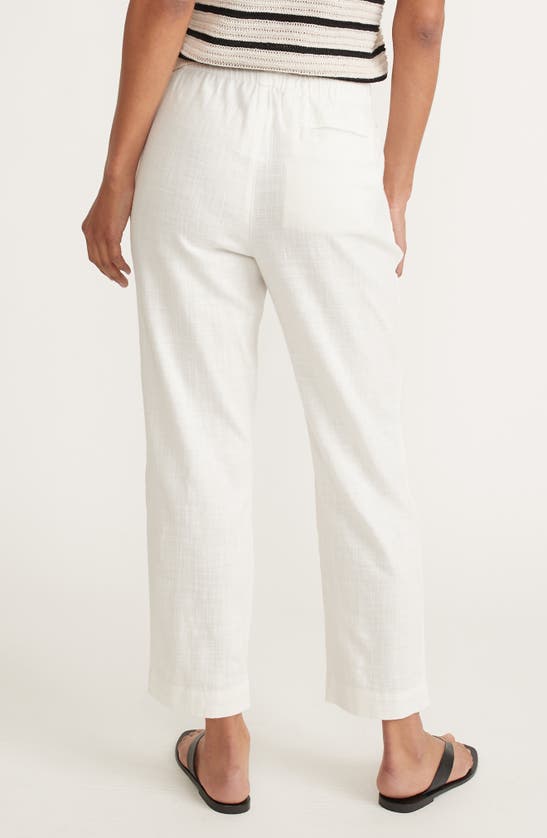Shop Marine Layer Straight Leg Stretch Cotton Pants In White