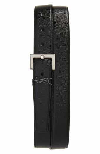 Saint Laurent Monogram Keeper Leather Belt