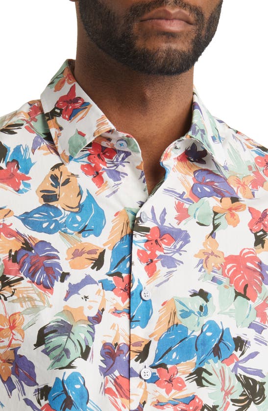 Shop Rodd & Gunn Upper Charlton Floral Short Sleeve Button-up Shirt In Botanical