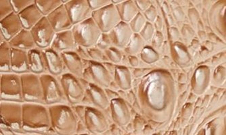 Shop Brahmin Cynthia Croc Embossed Leather Shoulder Bag In Honey Brown
