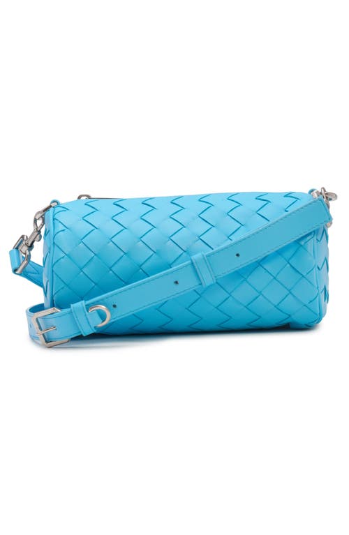 Bottega Veneta Mini Intrecciato Leather Barrel Bag In Dip/silver