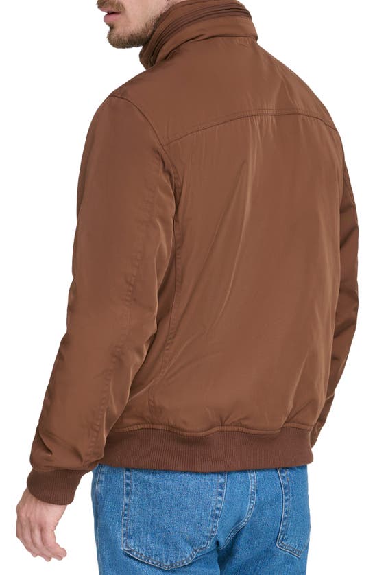 Dockers Quilted Lined Flight Bomber Jacket In Chocolate