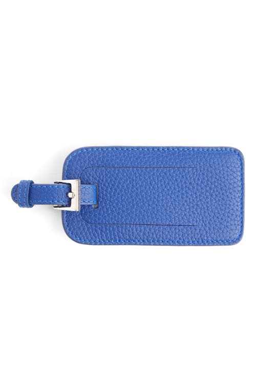 ROYCE New York Personalized Leather Luggage Tag in Blue