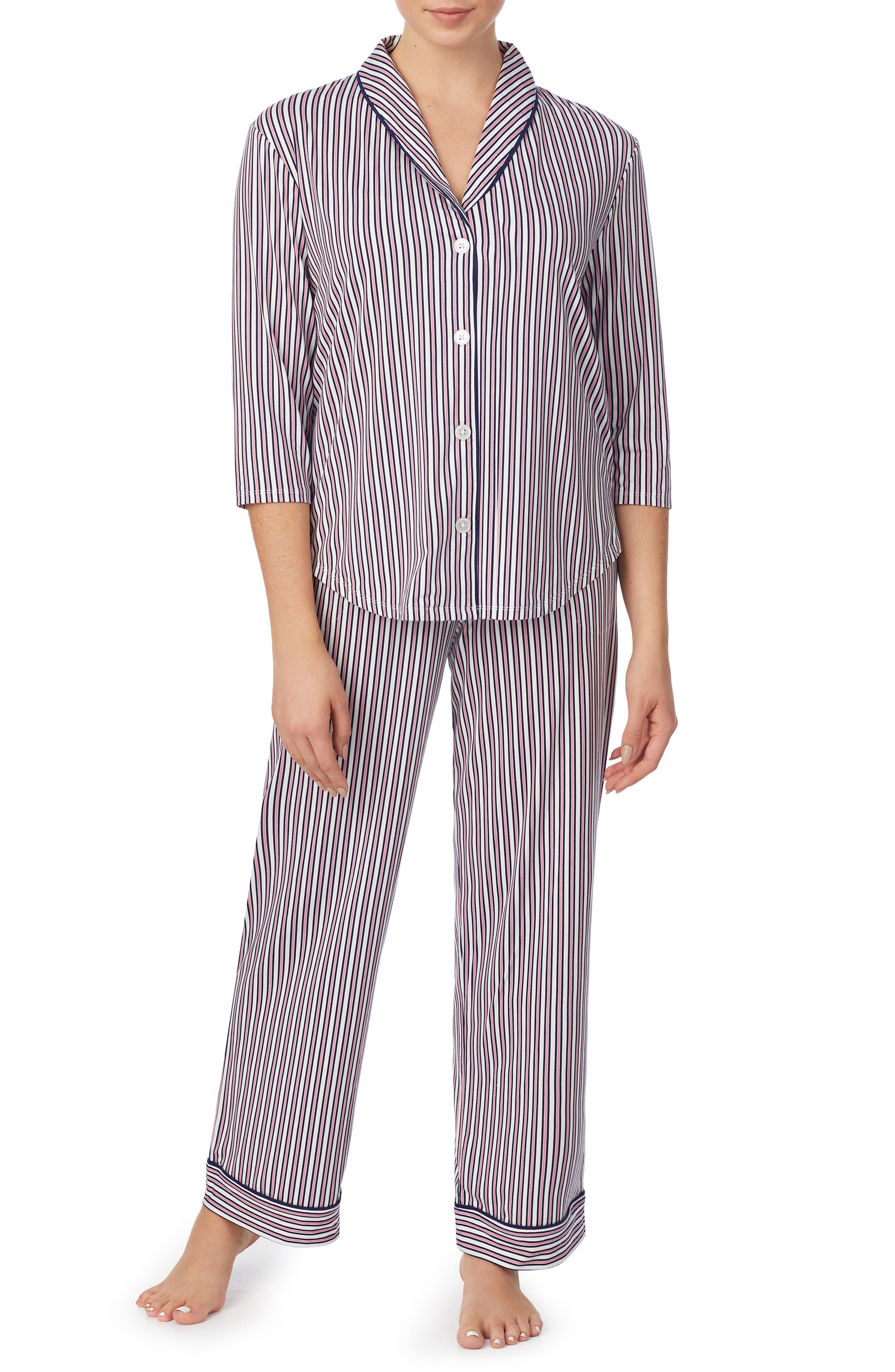 Room Service | Print 3/4 Sleeve Top & Pants Pajama 2-Piece Set ...