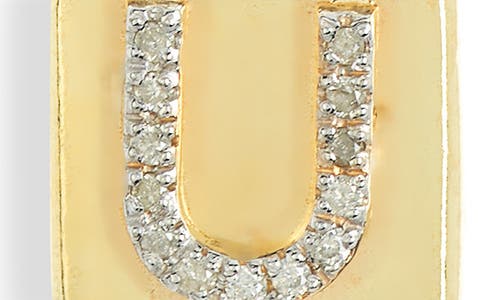 Meshmerise Diamond Padlock Initial Pendant Necklace In Yellow-u