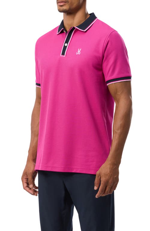 Shop Psycho Bunny Kent Piqué Knit Polo In Fuschia Red