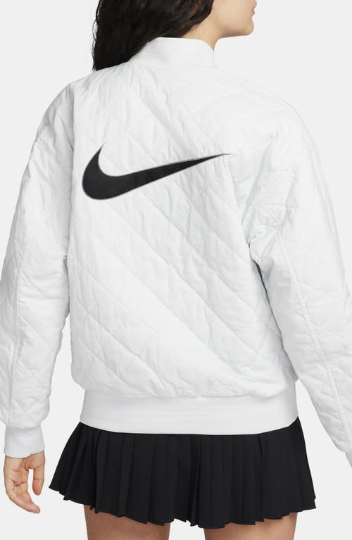 Shop Nike Sportswear Reversible Varsity Quilted Bomber Jacket In Photon Dust/photon/black