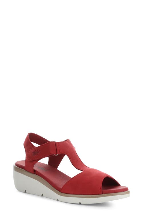Fly London Nova Wedge Sandal in Lipstick Red Cup at Nordstrom, Size 8-8.5Us