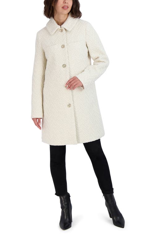 Laundry By Shelli Segal Chunky Knit Coat In Cream