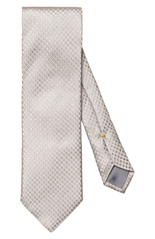 Eton Solid Jacquard Silk Tie in Light/Pastel Grey
