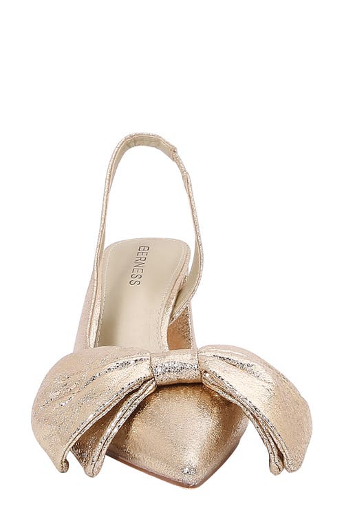 Berness Cynthia Pointed Toe Slingback Pump In Gold