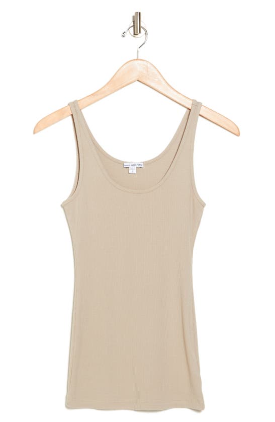 Shop James Perse Ribbed Knit Tank In String