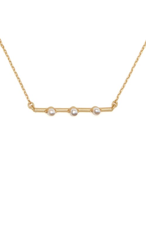 KATE SPADE KATE SPADE NEW YORK IMITATION PEARL BAR PENDANT NECKLACE 