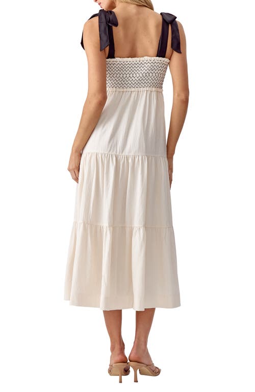 Shop Adelyn Rae Emmeline Smocked Midi Dress In Ivory