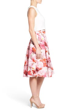Eliza J Floral Print Pleated Midi Skirt | Nordstrom