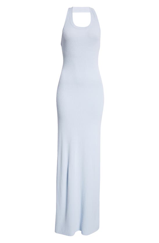 Shop Proenza Schouler Meryl Halter Rib Maxi Dress In Light Blue