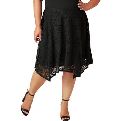 Plus Size Maree Pour Toi Lace Skirt, Black