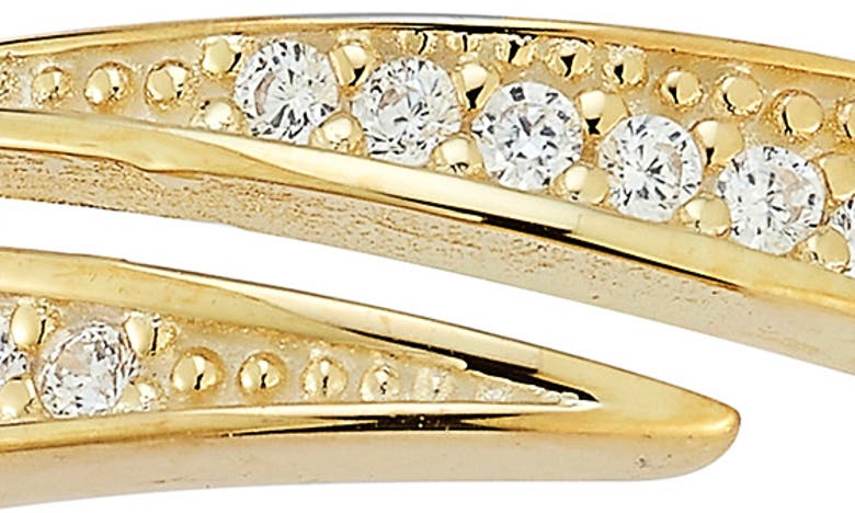 Sphera Milano 14k Gold Plated Pavé Cz Bypass Ring In Gold