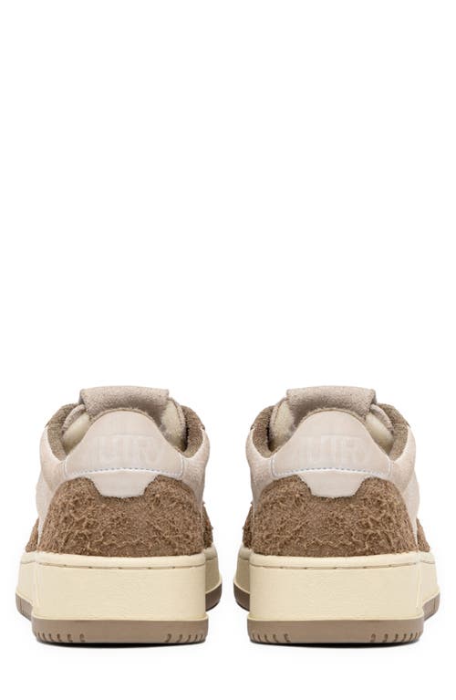 Shop Autry Medalist Low Sneaker In Suede/hair Mud