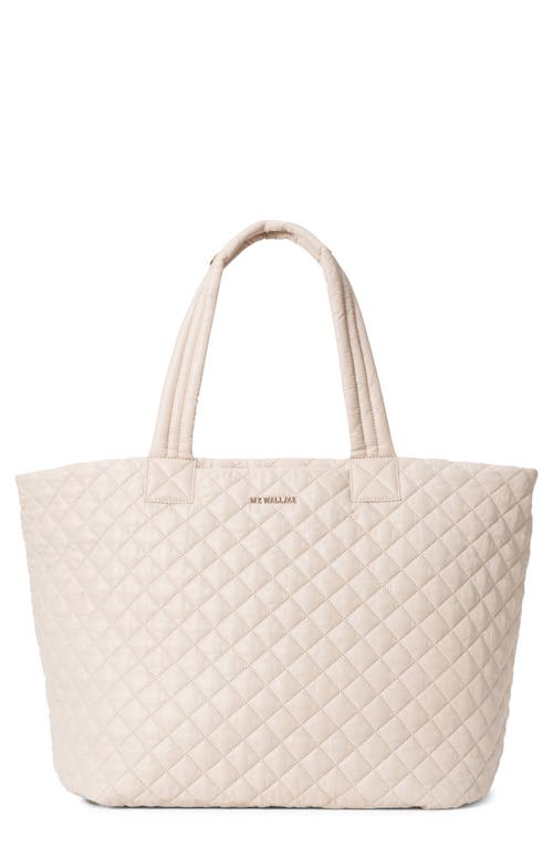 Large Metro Deluxe Quilted Nylon Tote in Mushroom