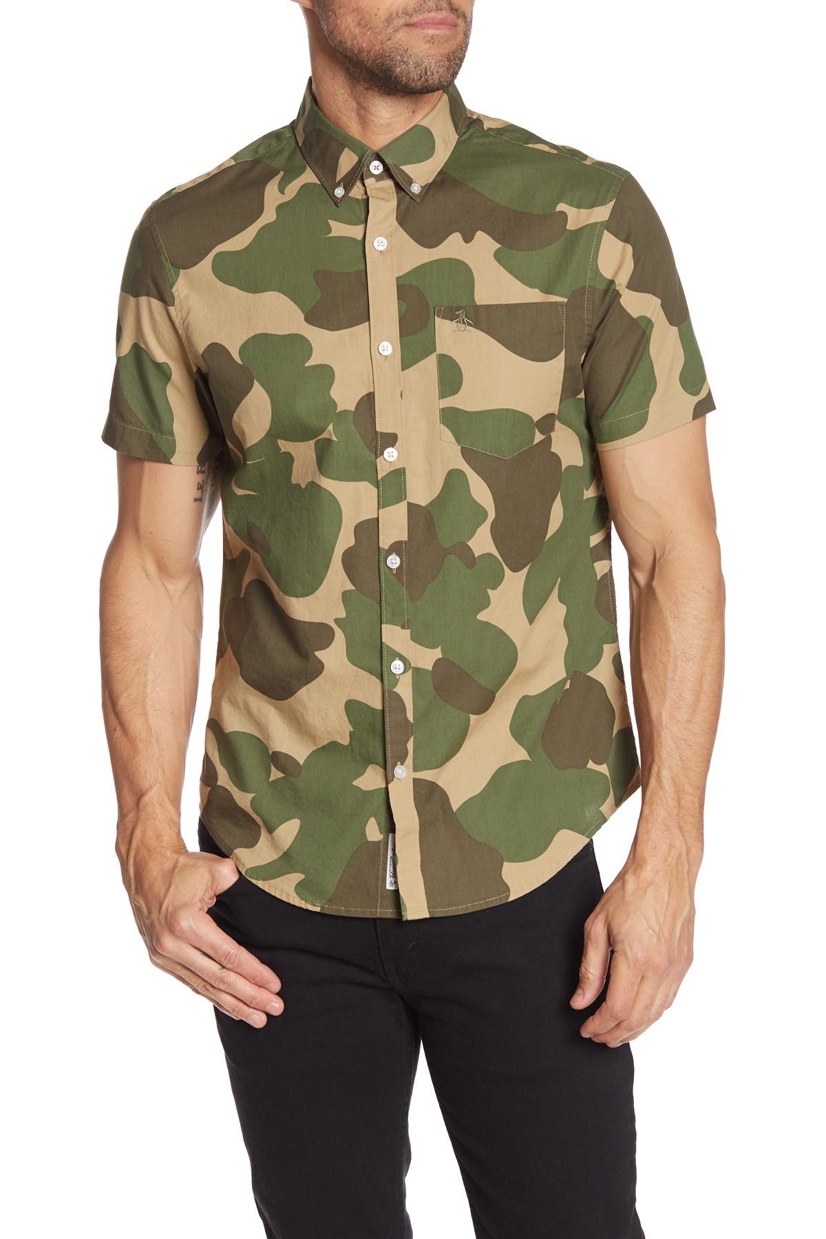 slim fit camo shirt