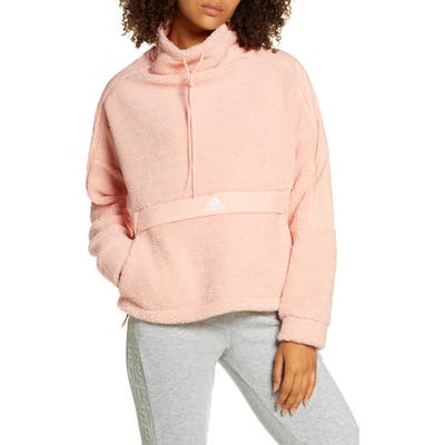 Adidas Funnel Neck Fleece Pullover, Pink