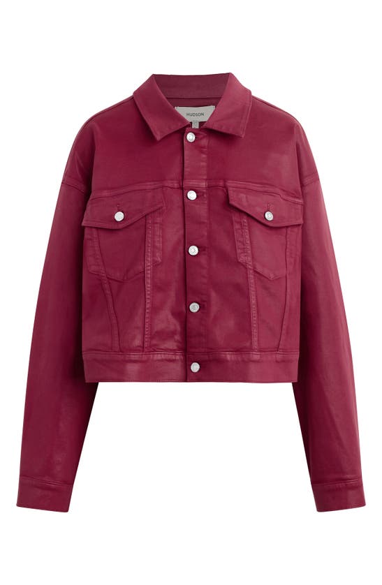 HUDSON HUDSON JEANS BREA COATED DENIM TRUCKER JACKET