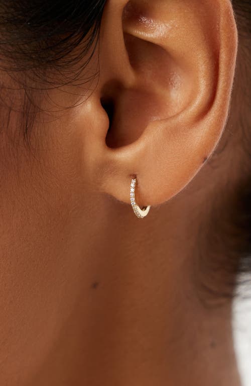 Ana Luisa 10k Gold Diamond Huggie Hoops In Gold