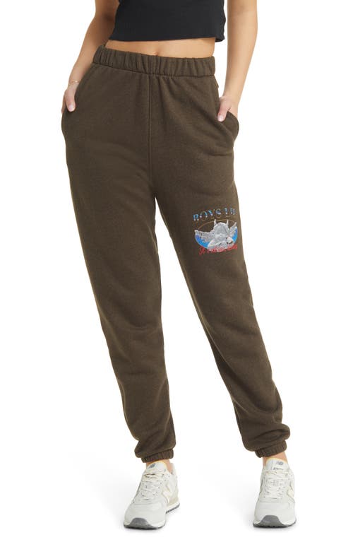 BOYS LIE Here Lies Cotton Blend Graphic Sweatpants Brown at Nordstrom,