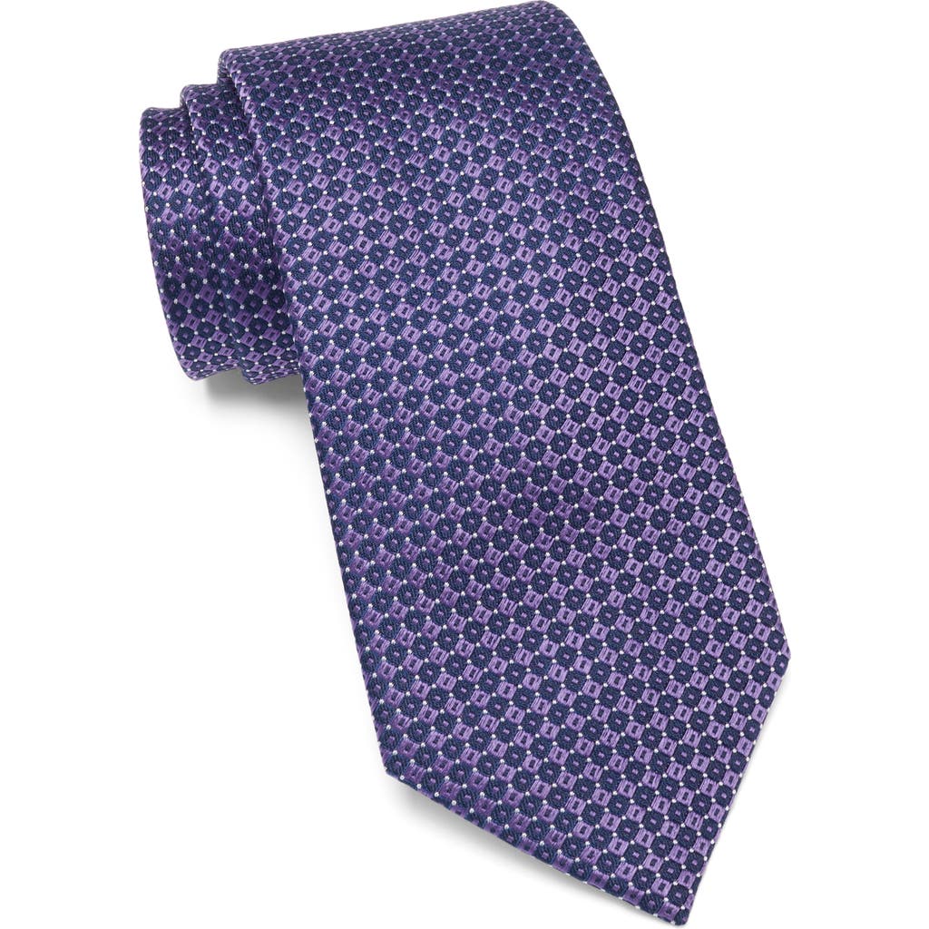 Duchamp Neat Dot Silk Tie In Purple