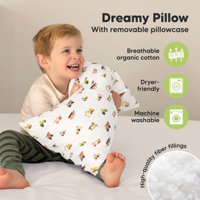 Shop Keababies Toddler Pillow With Pillowcase In Construction