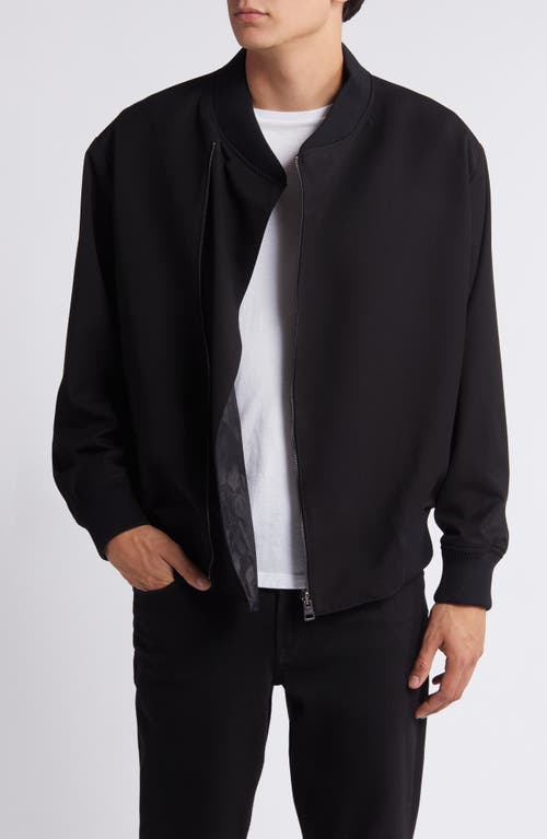 Hugo Boss Hugo Mens Black Contrasting-panelled Shell And Organic-cotton Filled Bomber Jacket In Black