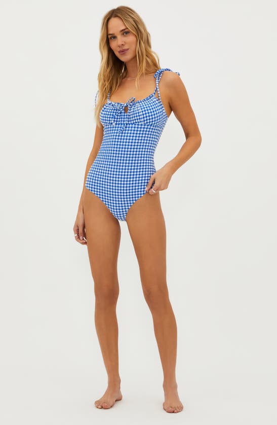 Shop Beach Riot Betsy One-piece Swimsuit In Seaside Gingham