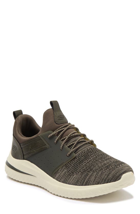 Skechers Delson 3.0 Cicada Lace-up Sneaker In Olive