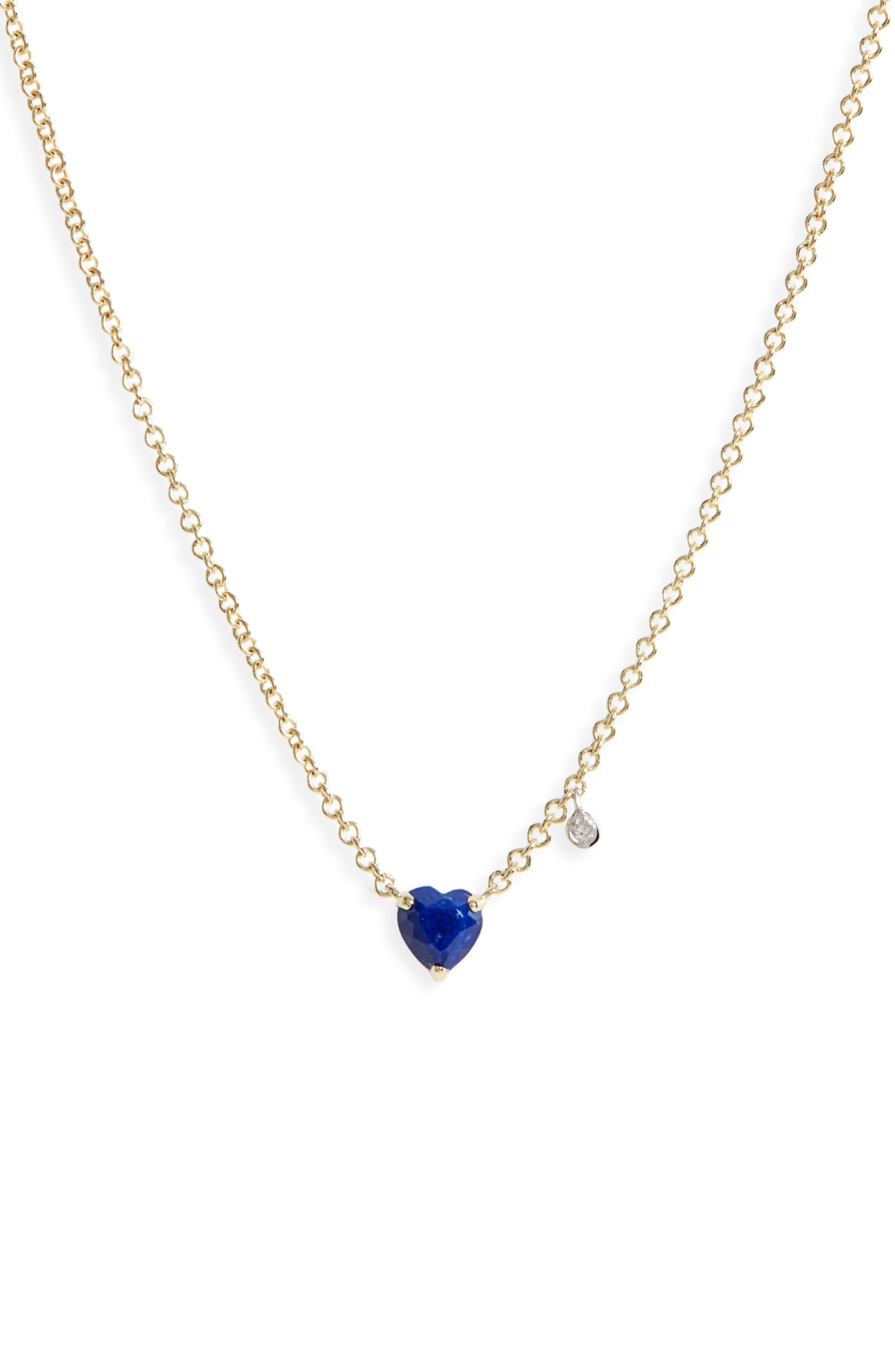 Gemstone Bar Necklace in Lapis and Gold is Graphic Delicate Modern