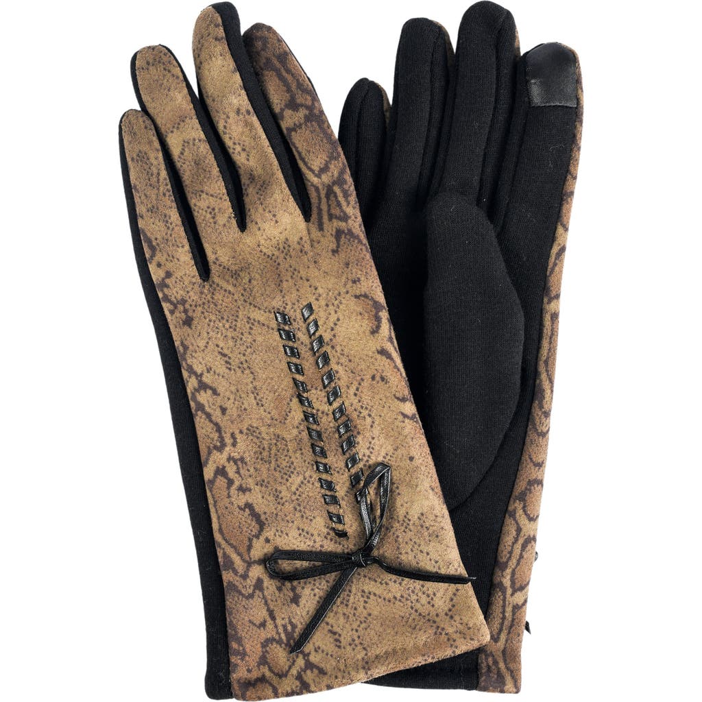 Marcus Adler Women's Leopard Jersey Touchscreen Gloves In Green