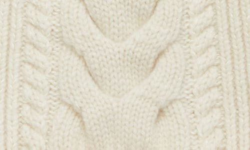 Lafayette 148 New York Pompom Cable Stitch Cashmere & Silk Beanie In Buff Melange