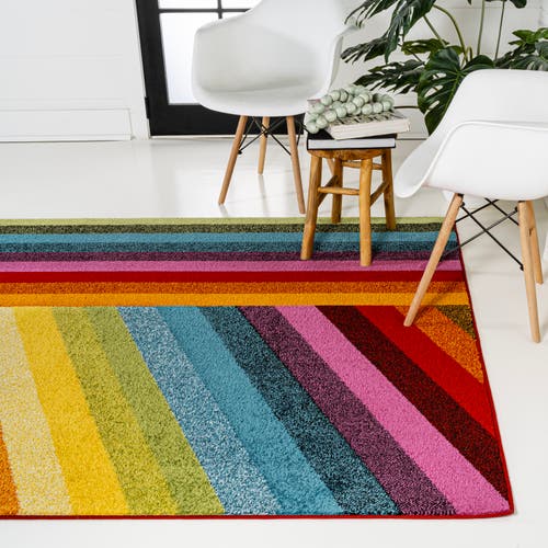 Shop Jonathan Y Retro Rainbow Contemporary Area Rug In Multi