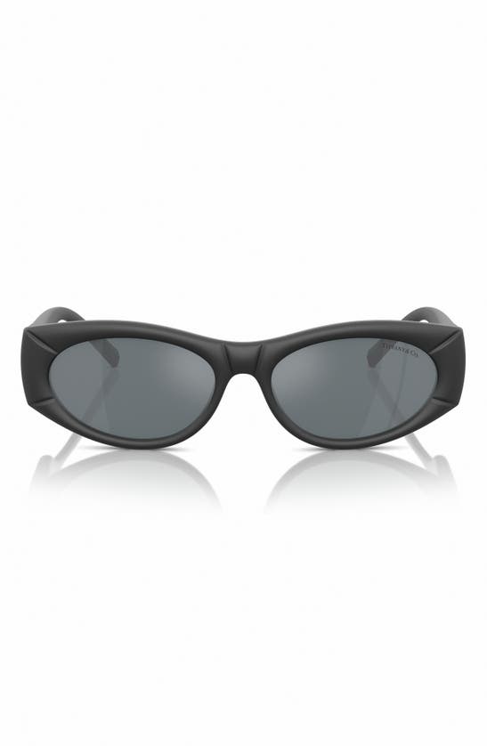 Shop Tiffany & Co . 55mm Oval Sunglasses In Black Grey