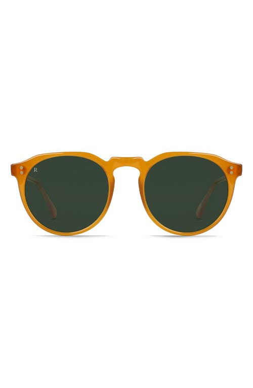 RAEN Remmy 49mm Tinted Round Sunglasses in Honey/Bottle Green at Nordstrom