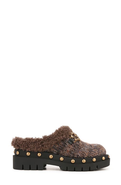 Circus Ny By Sam Edelman Annie Faux Shearling Lined Clog In Dark Chocolate