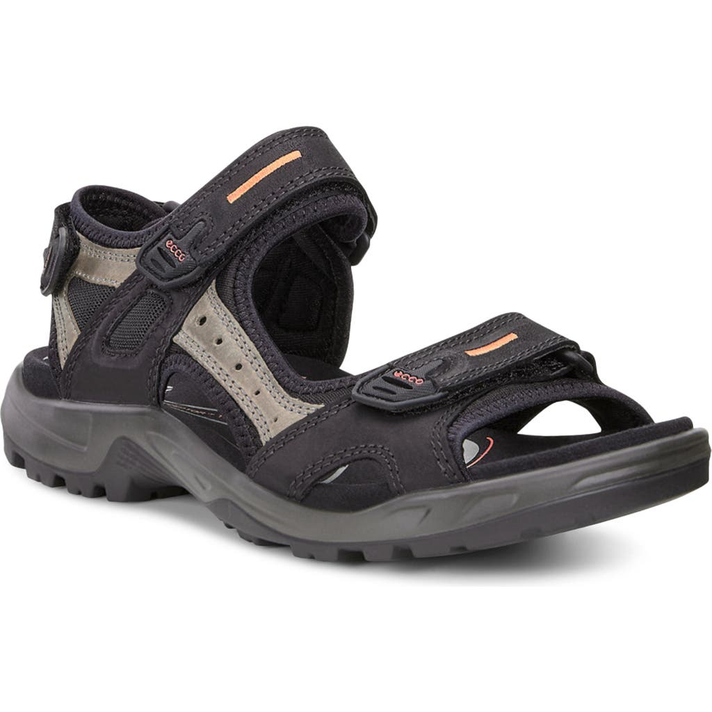 Ecco Yucatan Sandal In Black/mole/black