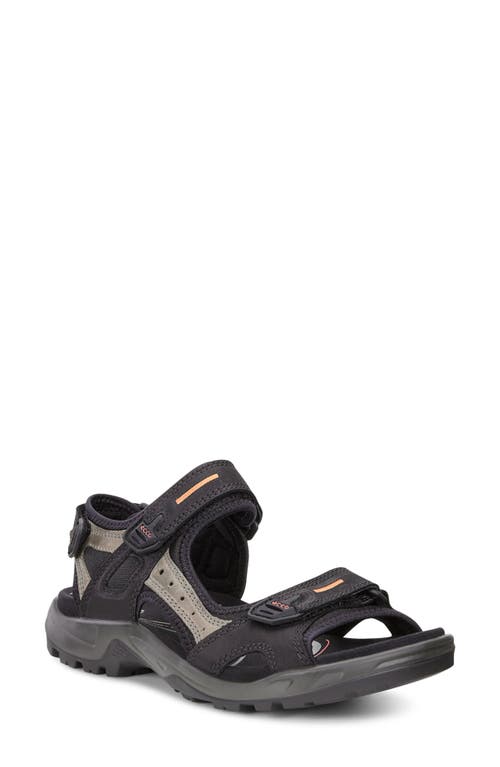 Shop Ecco Yucatan Sandal In Black/mole/black