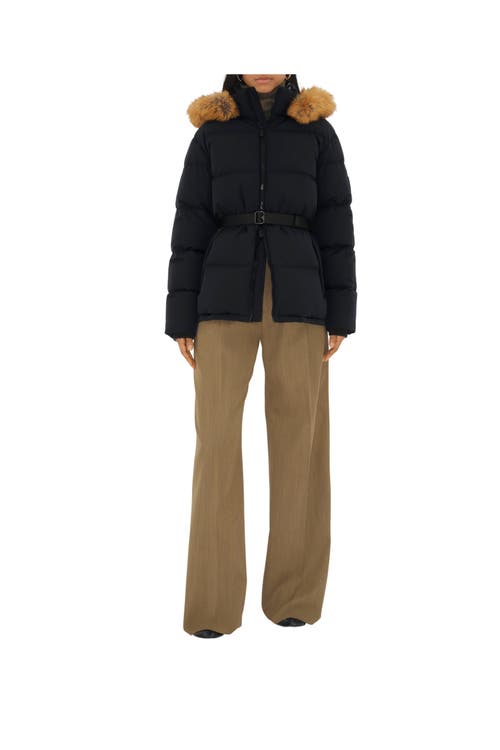 Shop Burberry Nylon Hooded Puffer Jacket In Black