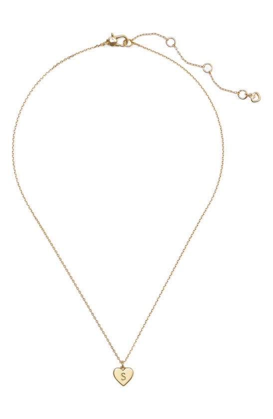 Shop Kate Spade New York Initial Heart Pendant Necklace In Gold - S